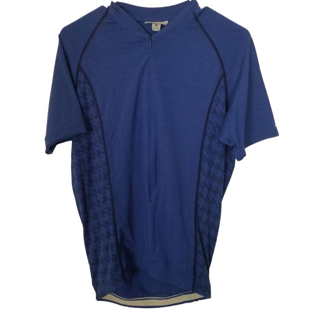 Smartwool Mens M Blue Half Zip Short Sleeves Merino Wool Blend Cycling Jersey
